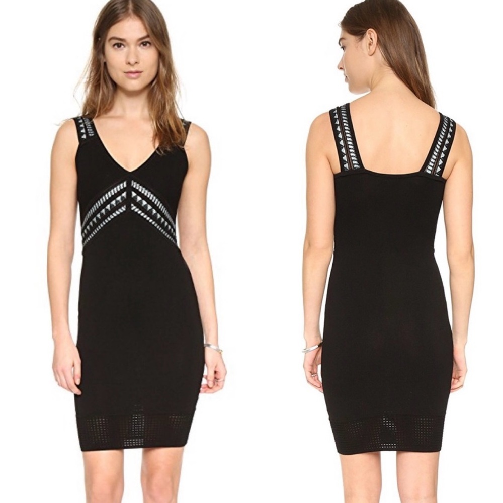 NWT! Shoshanna Katalyn Black Knit tank Dress Bodycon size small